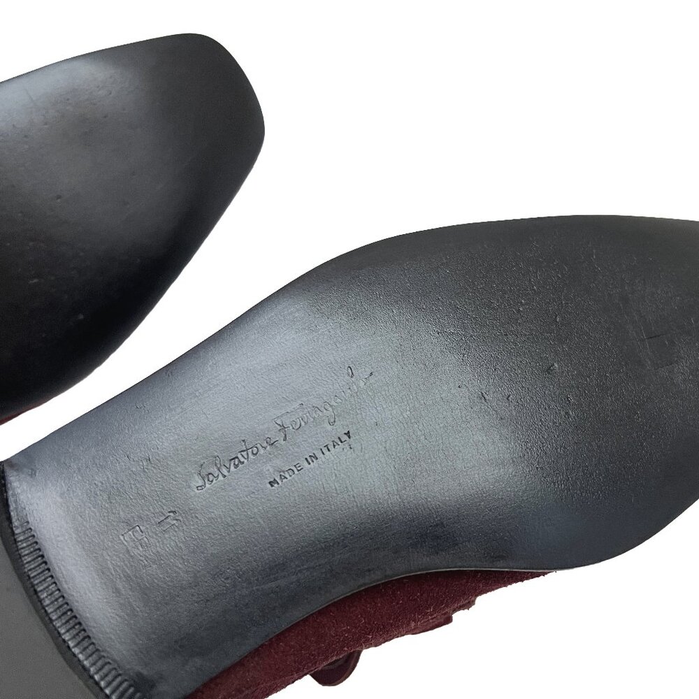 $1150 Salvatore Ferragamo AMICO Shoes Lizard Skin Gancini Silver Bit Loafers 11 - Picture 6 of 10